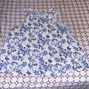 Blue Floral Dressy Top